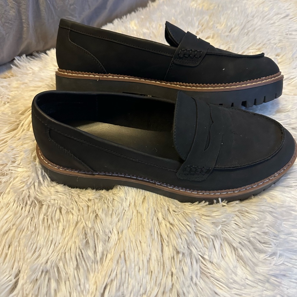 Maurices Black Women's Lug Sole Penny Loafers